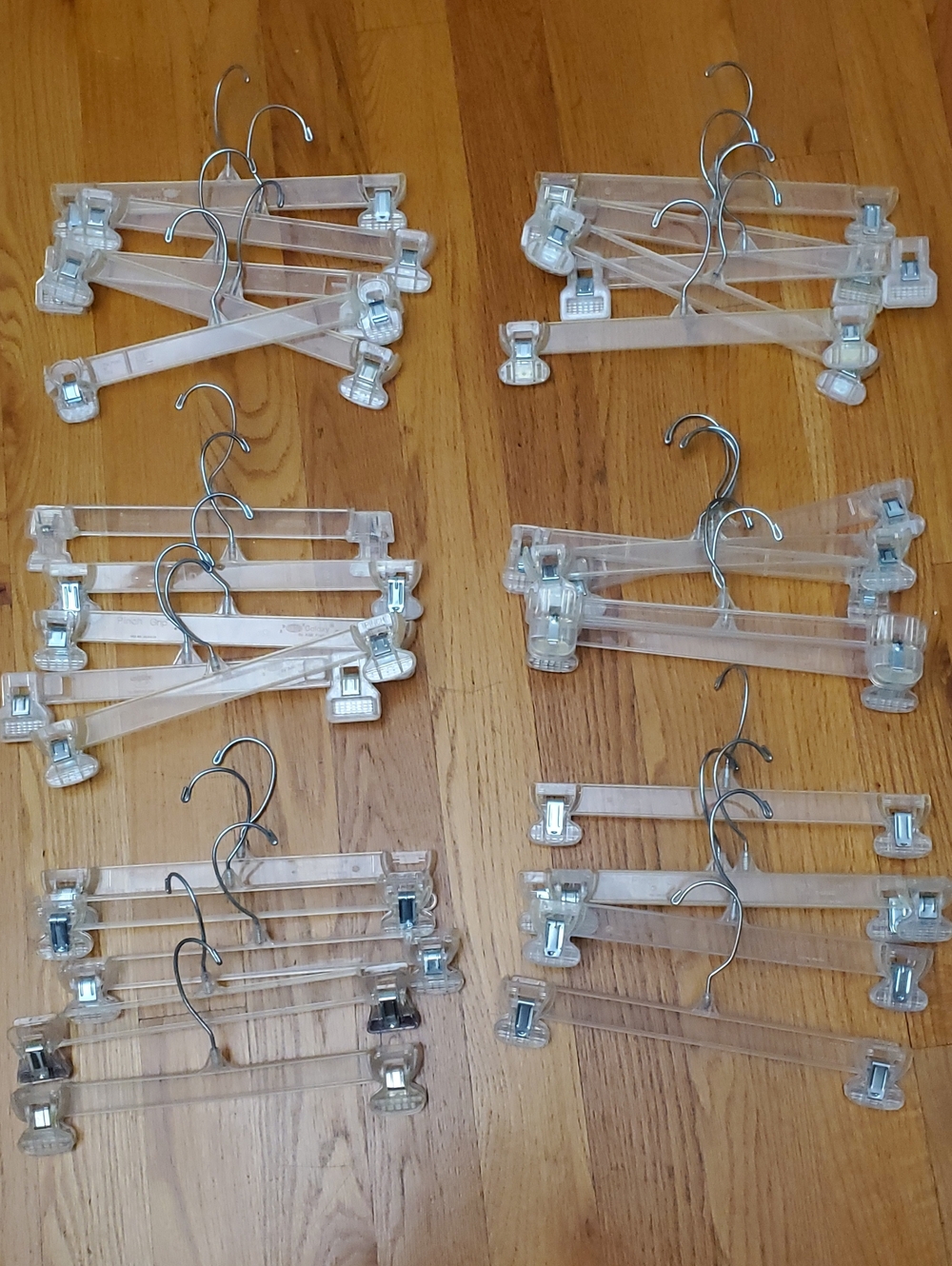 Lot 30 Clear Plastic Clip Hangers